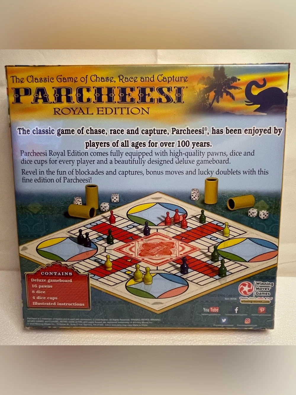 Parcheesi Royal Edition Board Game Vintage Classic Chase Race Capture 8+ Sealed